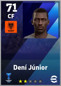 Deni Junior eFootball 2026 player card — 71 OVR CF