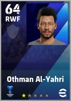 Othman Al-Yahri eFootball 2026 player card — 64 OVR RWF