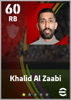 Khalid Al Zaabi eFootball 2026 player card — 60 OVR RB