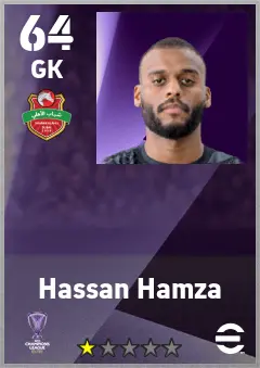 Hassan Hamza eFootball 2026 player card — 64 OVR GK