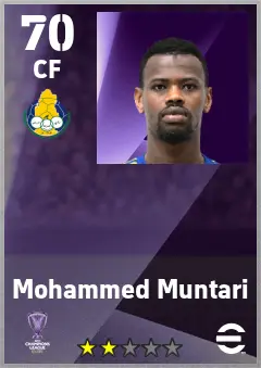 Mohammed Muntari eFootball 2026 player card — 70 OVR CF
