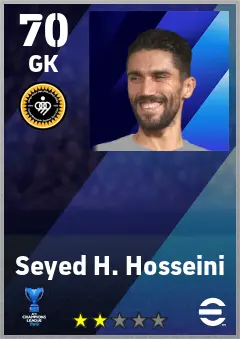Seyed H. Hosseini eFootball 2026 player card — 70 OVR GK