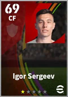 Igor Sergeev eFootball 2026 player card — 69 OVR CF