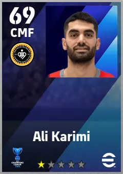 Ali Karimi eFootball 2026 player card — 69 OVR CMF