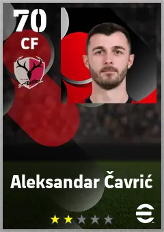 Aleksandar Cavric eFootball 2026 player card — 70 OVR CF