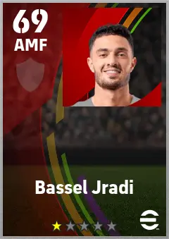 Bassel Jradi eFootball 2026 player card — 69 OVR AMF