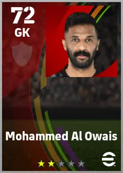 Mohammed Al Owais eFootball 2026 player card — 72 OVR GK