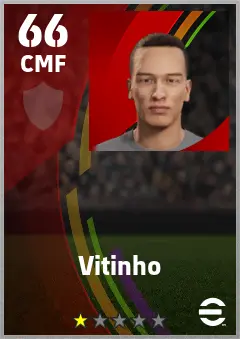 Vitinho eFootball 2026 player card — 66 OVR CMF