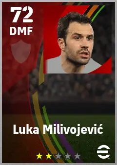 Luka Milivojevic eFootball 2026 player card — 72 OVR DMF