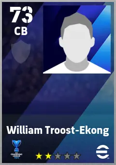 William Troost-Ekong eFootball 2026 player card — 73 OVR CB
