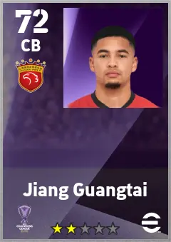 Jiang Guangtai eFootball 2026 player card — 72 OVR CB