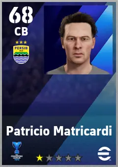 Patricio Matricardi eFootball 2026 player card — 68 OVR CB
