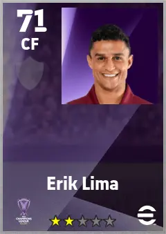 Erik Lima eFootball 2026 player card — 71 OVR CF