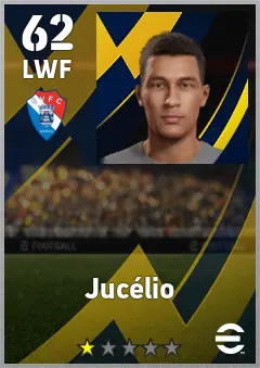 Jucelio eFootball 2026 player card, 62 OVR LWF