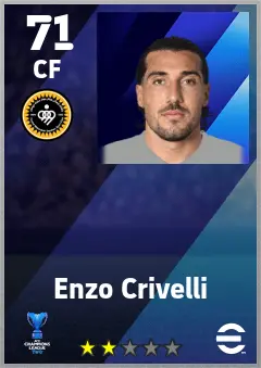 Enzo Crivelli eFootball 2026 player card — 71 OVR CF