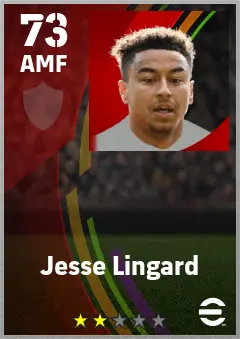 Jesse Lingard eFootball 2026 player card — 73 OVR AMF