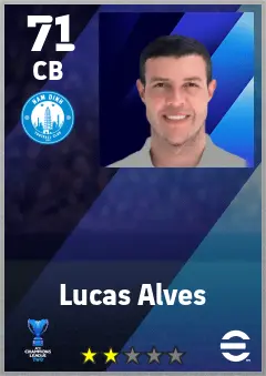 Lucas Alves eFootball 2026 player card — 71 OVR CB