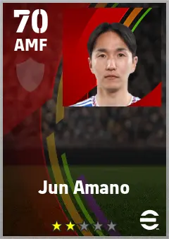 Jun Amano eFootball 2026 player card — 70 OVR AMF