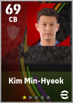 Kim Min-Hyeok eFootball 2026 player card — 69 OVR CB