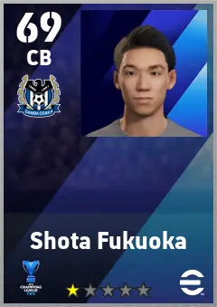 Shota Fukuoka eFootball 2026 player card — 70 OVR CB