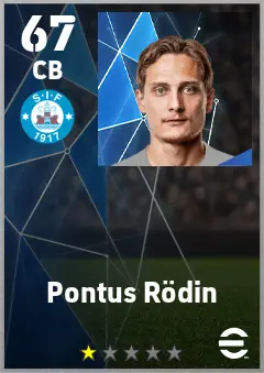 Pontus Rodin eFootball 2026 player card — 67 OVR CB