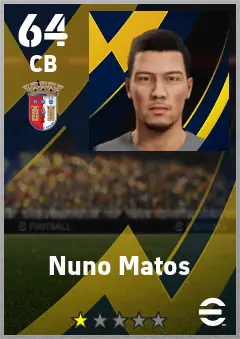 Nuno Matos eFootball 2026 player card — 64 OVR CB