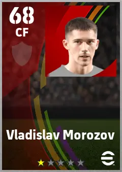 Vladislav Morozov eFootball 2026 player card — 68 OVR CF