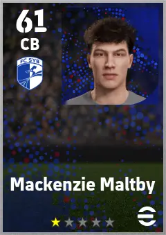 Mackenzie Maltby eFootball 2026 player card — 61 OVR CB