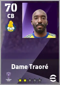 Dame Traore eFootball 2026 player card — 70 OVR CB