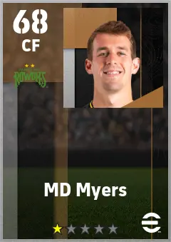 MD Myers eFootball 2026 player card — 68 OVR CF