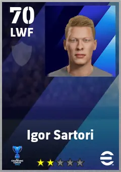 Igor Sartori eFootball 2026 player card — 70 OVR LWF