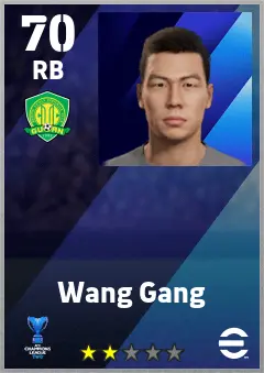Wang Gang eFootball 2026 player card — 70 OVR RB