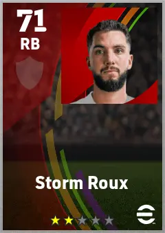 Storm Roux eFootball 2026 player card — 71 OVR RB