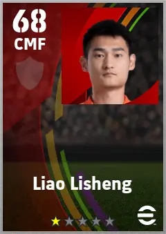 Liao Lisheng eFootball 2026 player card — 68 OVR CMF