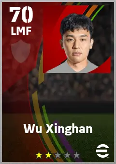 Wu Xinghan eFootball 2026 player card — 70 OVR LMF