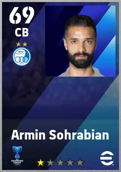 Armin Sohrabian eFootball 2026 player card — 69 OVR CB