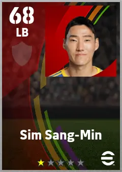 Sim Sang-Min eFootball 2026 player card — 68 OVR LB