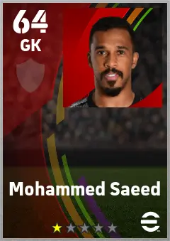 Mohammed Saeed eFootball 2026 player card — 64 OVR GK