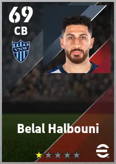 Belal Halbouni eFootball 2026 player card — 69 OVR CB
