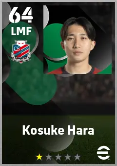 Kosuke Hara eFootball 2026 player card — 64 OVR LMF