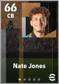 Nate Jones eFootball 2026 player card — 66 OVR CB