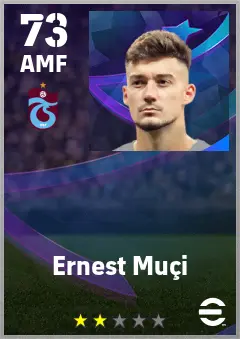 Ernest Muci eFootball 2026 player card — 73 OVR AMF