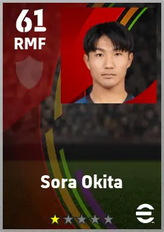Sora Okita eFootball 2026 player card — 61 OVR RMF
