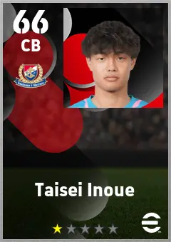 Taisei Inoue eFootball 2026 player card — 66 OVR CB