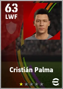 Cristian Palma eFootball 2026 player card — 63 OVR LWF