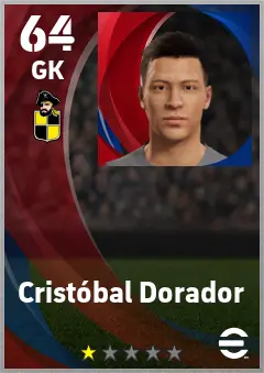 Cristobal Dorador eFootball 2026 player card — 64 OVR GK