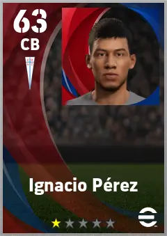 Ignacio Perez eFootball 2026 player card — 63 OVR CB
