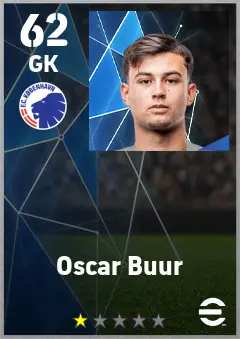 Oscar Buur eFootball 2026 player card — 62 OVR GK