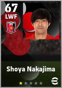 Shoya Nakajima eFootball 2026 player card — 67 OVR LWF