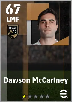 Dawson McCartney eFootball 2026 player card — 67 OVR LMF